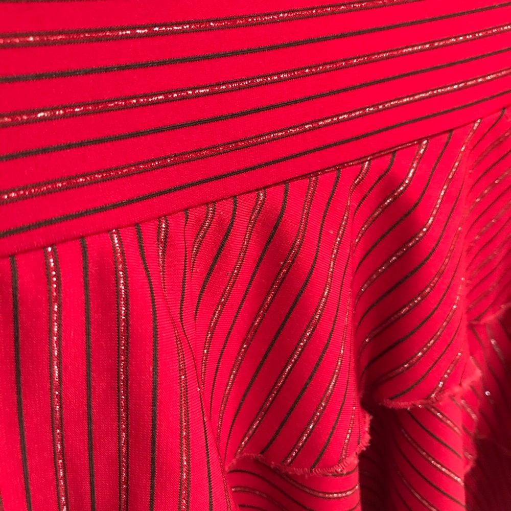 Red Ruffle Mini Skirt - Picture 4 of 6